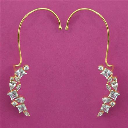 American Diamond Earcuff with Rhodium Plating 2 Tone Plating