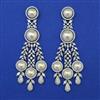 American Diamond Pearl Earring with Rhodium Plating 2 Tone Plating