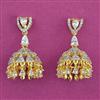 American Diamond Jhumki with Rhodium Plating 2 Tone Plating