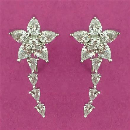 American Diamond Earcuff with Rhodium Plating 2 Tone Plating