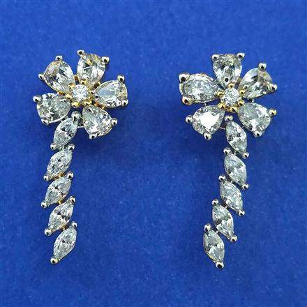 American Diamond Earcuff with Rhodium Plating 2 Tone Plating