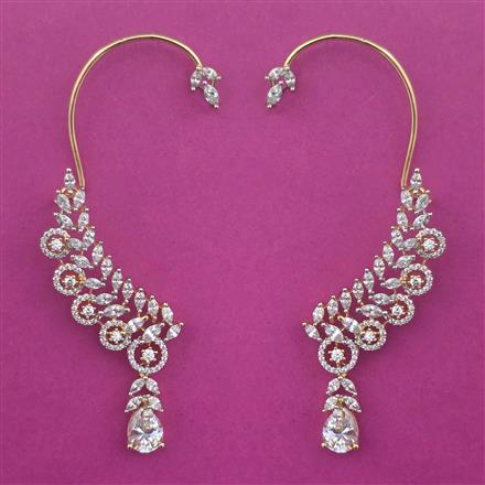American Diamond Earcuff with 2 Tone Plating