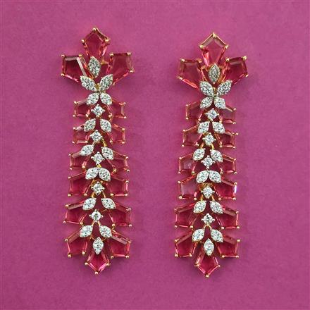 American Diamond Classic Earring with 2 Tone Plating