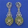 American Diamond Long Earring with 2 Tone Plating
