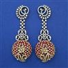 American Diamond Long Earring with 2 Tone Plating