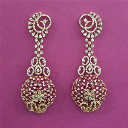 American Diamond Long Earring with Carat Plating