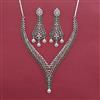 American Diamond Classic Necklace with Rhodium Plating