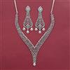 American Diamond Classic Necklace with Rhodium Plating