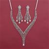American Diamond Classic Necklace with Rhodium Plating