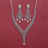 American Diamond Classic Necklace with Rhodium Plating