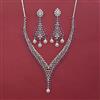 American Diamond Classic Necklace with Rhodium Plating