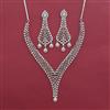 American Diamond Classic Necklace with Rhodium Plating