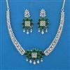 American Diamond Classic Necklace with Rhodium Plating