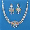 American Diamond Classic Necklace with Rhodium Plating