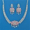American Diamond Classic Necklace with Rhodium Plating
