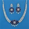 American Diamond Classic Necklace with Rhodium Plating