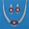 American Diamond Classic Necklace with Rhodium Plating