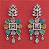 American Diamond Classic Earring with Rhodium Plating