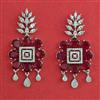 American Diamond Classic Earring with Rhodium Plating