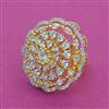 American Diamond Adjustable Ring with Rhodium Plating 2 Tone Plating Mehndi Plating Carat Plating