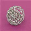 American Diamond Adjustable Ring with Rhodium Plating 2 Tone Plating Mehndi Plating Carat Plating