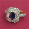 American Diamond Adjustable Ring with 2 Tone Plating