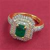 American Diamond Adjustable Ring with 2 Tone Plating