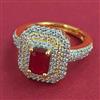 American Diamond Adjustable Ring with 2 Tone Plating