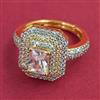 American Diamond Adjustable Ring with 2 Tone Plating