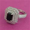 American Diamond Adjustable Ring with Rhodium Plating