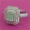 American Diamond Adjustable Ring with Rhodium Plating