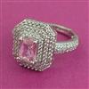 American Diamond Adjustable Ring with Rhodium Plating