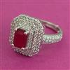 American Diamond Adjustable Ring with Rhodium Plating