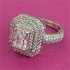 American Diamond Adjustable Ring with Rhodium Plating