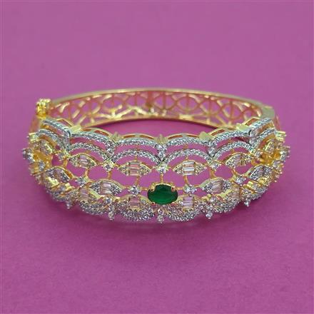 American Diamond Broad Kada with 2 Tone Plating