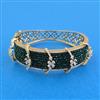 American Diamond Broad Kada with Mehndi Plating