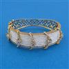 American Diamond Broad Kada with Mehndi Plating
