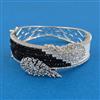 American Diamond Broad Kada with Rhodium Plating