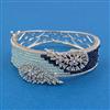 American Diamond Broad Kada with Rhodium Plating