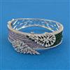 American Diamond Broad Kada with Rhodium Plating