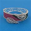 American Diamond Broad Kada with Rhodium Plating