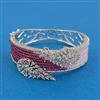 American Diamond Broad Kada with Rhodium Plating
