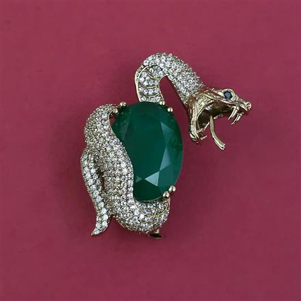 American Diamond Birds Brooch with Mehndi Plating