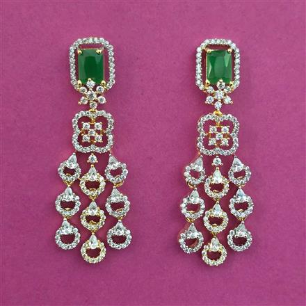 American Diamond Classic Earring with 2 Tone Plating