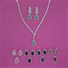 American Diamond Changeable Necklace with Rhodium Plating