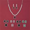 American Diamond Classic Necklace with Rhodium Plating