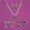 American Diamond Changeable Necklace with 2 Tone Plating
