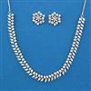 American Diamond Delicate Necklace with Rhodium Plating 2 Tone Plating