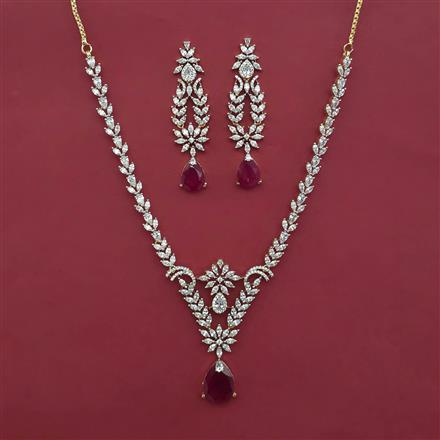 American Diamond Delicate Necklace with 2 Tone Plating