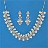 American Diamond Pearl Necklace with Rhodium Plating 2 Tone Plating